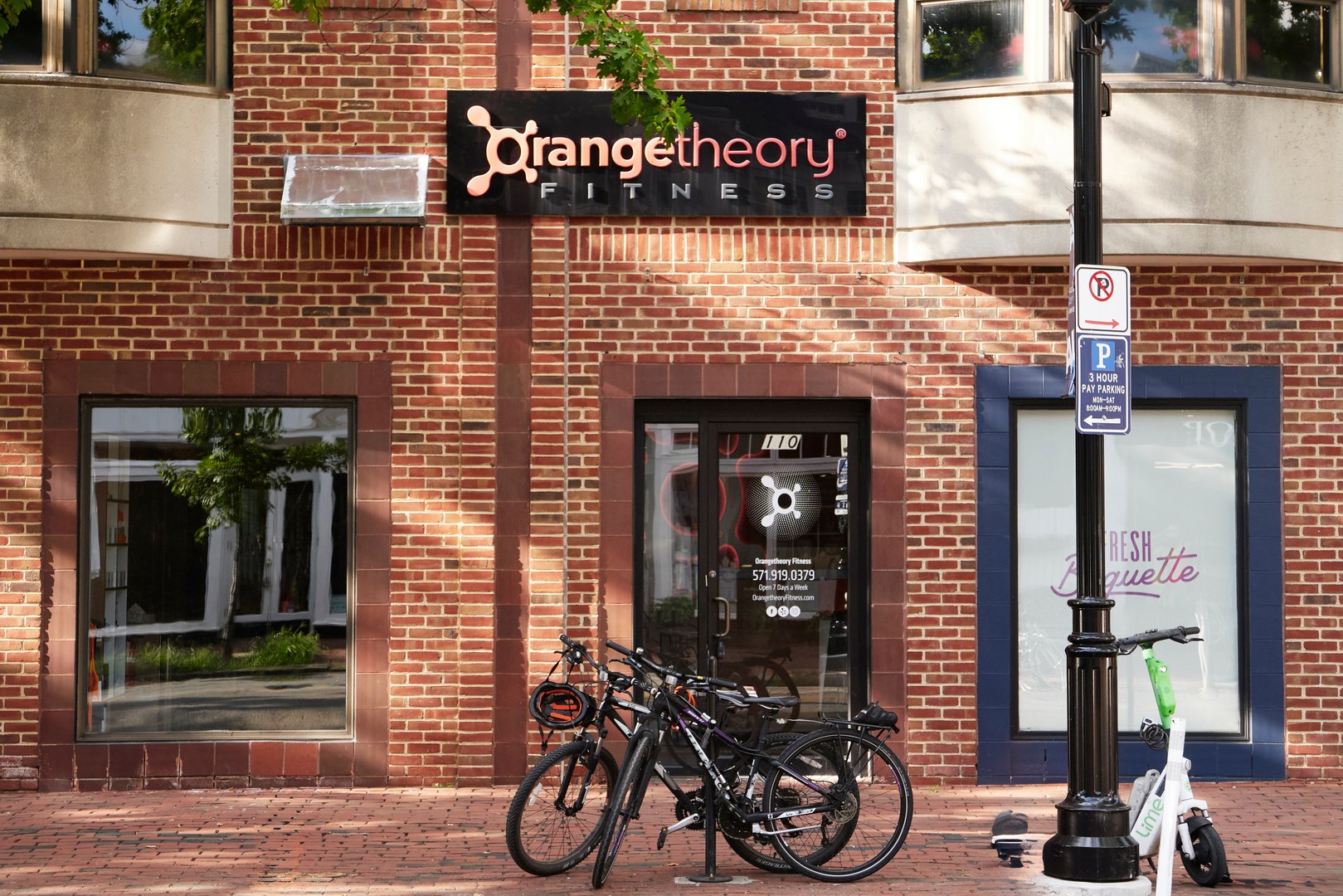 The outside of the Orangetheory studio on the ground floor of CityHouse Old Town